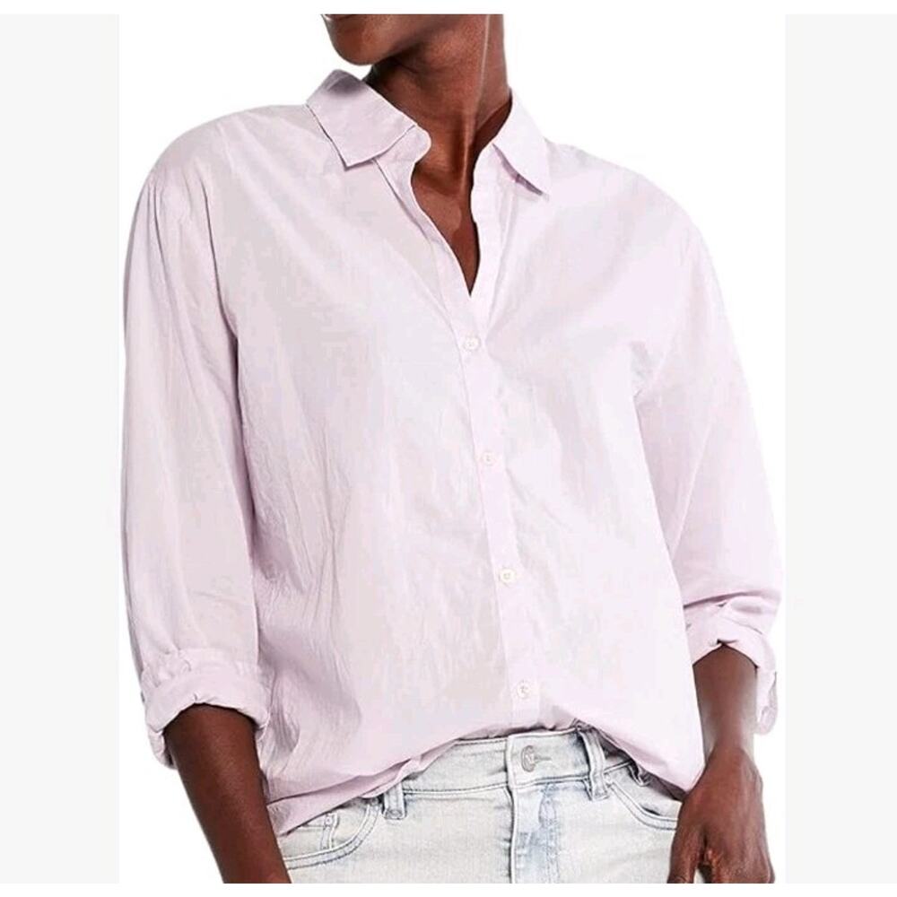 Nic + Zoe lavender 100% cotton long sleeve Button Down Shirt